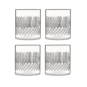 Luigi Bormioli Diamante Clear Round Crystal Dishwasher Safe Modern Glasses Set 380ml Pack of 4