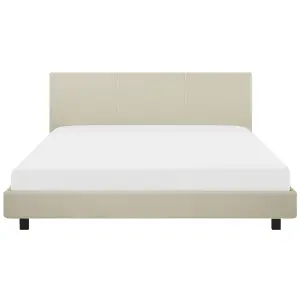 Fabric EU Super King Bed Beige ALBI