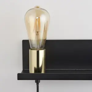 Ando Matt Black Plug-in Wall light