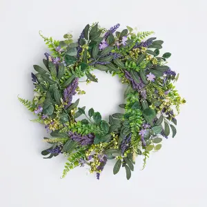 Artificial Door Wall Lavender Wreath Home Decor, Purple- One Size