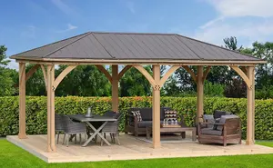 Meridian Gazebo 12ft x 20ft (3.7m x 6.2m) with Rain Guttering