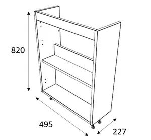 Ashford Slimline Matt Grey Freestanding Bathroom Vanity unit (H) 820mm (W) 500mm