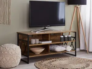 Beliani Industrial TV Stand Brown CARLISLE