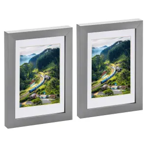 Nicola Spring Photo Frame with 4" x 6" Mount - 5" x 7" - White Mount - Pack of 2