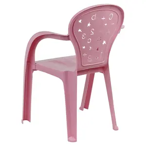 URBNLIVING 50cm Height Pink Coloured Stackable Plastic Chairs for Kids Party Play