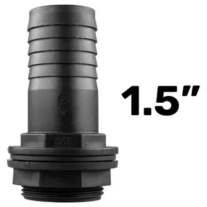 1.5" (40mm) barb Water butt /rain barrel/water storage tank barbed hosetail for overflow/outlet 1.5" bsp thread 48mm hole h