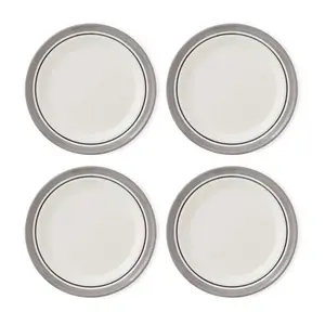 Potter's Stripe Set Of 4 Dinner Plates (Set of 4) Grey