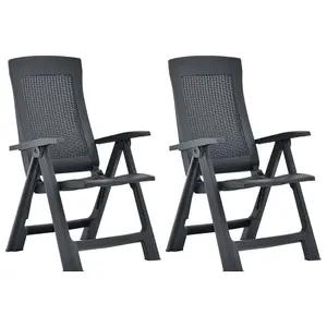 Berkfield Garden Reclining Chairs 2 pcs Plastic Anthracite