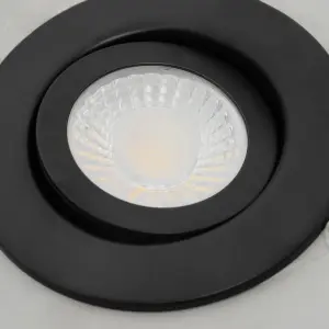 Litecraft COB LED Black Adjustable Colour Changing Bathroom Downlight