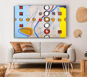 All Circles And Squares Canvas Print Wall Art - Medium 20 x 32 Inches