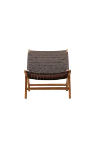 Rike Brown Linen Lounge Chair ,Brown