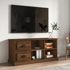 Berkfield TV Cabinet Brown Oak 102x35.5x47.5 cm Engineered Wood