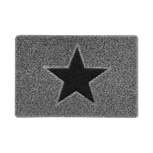 Nicoman Charcoal & Black Embossed Star Doormat - 60x40cm