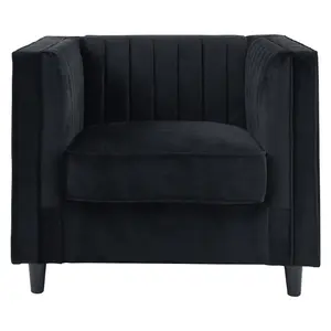 Interiors by Premier Farah Black Velvet Chair