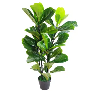 90cm (3ft) Large Artificial Fiddle Fig Tree Ficus Lyrata Plant