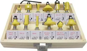 TOOLZONE 12PC 1/4" SHANK ROUTER BITS TCT