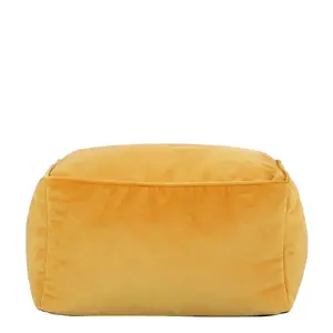 icon Aurora Classic Velvet Bean Bag Chair & Pouffe Ochre Yellow Bean Bag Chair