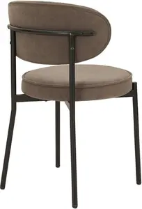 DUSK Mia Set Of 2 Dining Chairs - Matte Velvet - Taupe