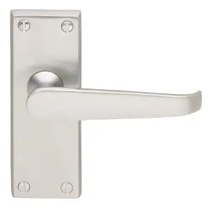 Carlisle Brass Satin Chrome Victorian Lever on Latch Backplate (M31SC)