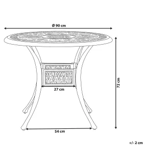 Garden Table Metal Black ANCONA