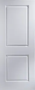 2 panel Unglazed Contemporary White Internal Sliding Door, (H)2040mm (W)826mm