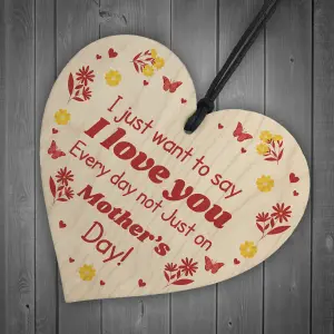 Funny Mothers Day Gift Wood Heart Gift For Mum Nan LOVE Gift From Daughter Son