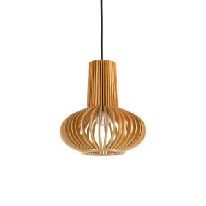 Luminosa Citrus 1 Light Ceiling Pendant Wood, E27