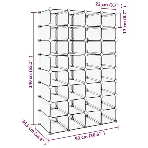 Berkfield Shoe Rack Transparent 93x36.5x140 cm PP