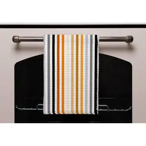 Cotton Stripe Waffle Kitchen Towel (Set of 3)