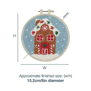 Punch Needle Kit: Floss and Hoop: Christmas: Gingerbread House