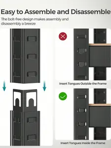 SONGMICS  Shelving Unit, 150 X 75 X 30 Cm, Max. Load 650 Kg (130 Kg Per Tier), Storage Rack, Black And Rustic Brown