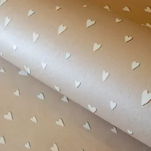 Galerie Great Kids Beige Smooth Glitter Hearts Wallpaper Roll