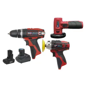 Sealey 3 x 12V SV12 Series Cordless Power Tool Combo Kit CP1200COMBO7