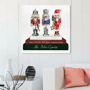 Holiday Nutcracker Books - Wrapped Canvas Painting 109 cm H x 109 cm W x 4 cm D