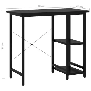 Berkfield Computer Desk Black 80x40x72 cm MDF and Metal