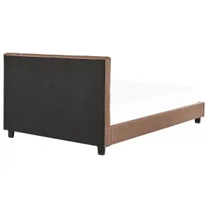 Fabric EU Super King Size Bed Brown LA ROCHELLE