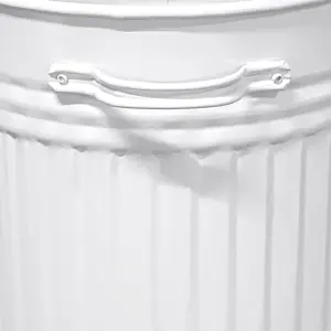 Metal Bin Retro Dustbin Waste Rubbish Bin Rubbish Waste Animal Feed Outdoor or Indoor Bin, Cream Bin 40L