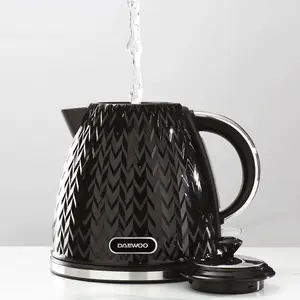 DAEWOO Argyle SDA1829GE Retro Set Kettle and Toaster Matching Bundle 2 Slice Browning Control Easy Clean 1.7L Jug Auto Off Black