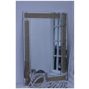 Glitter Gold Glass Wall Mirror Bling Mirror Corner