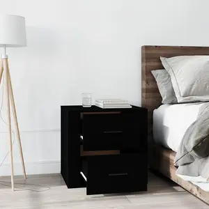 Berkfield Bedside Cabinet Black 50x39x47 cm