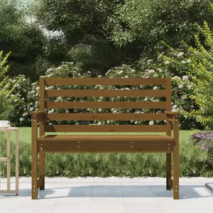 Berkfield Garden Bench Honey Brown 109x48x91.5 cm Solid Wood Pine