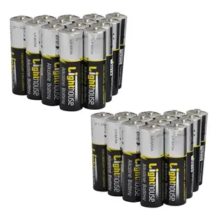 Lighthouse 24 Pack AA Alkaline Batteries High Capacity Double A L/HBATAA24