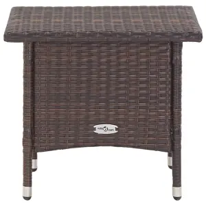 Berkfield Tea Table Brown 50x50x47 cm Poly Rattan