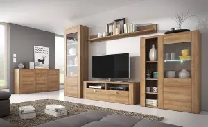 Elegant Larona 41 TV Cabinet 1400mm in Oak Riviera - Modern and Classic Charm H490mm D370mm