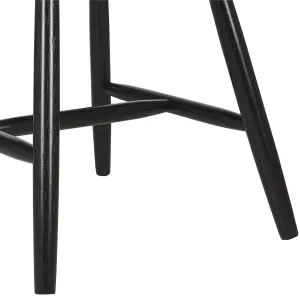 Set of 2 Dining Chairs BURGES Rubberwood Black