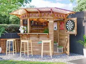 Dunster House Outdoor Bar Shed Serving Hatch Kiosk The Hangover Corner Garden Bar III 2m x 2m