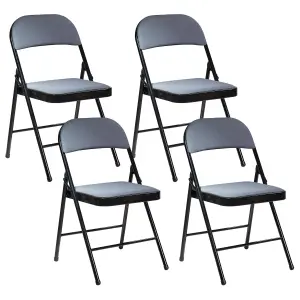 Set of 4 Dining Chairs SPARKS Dark Grey