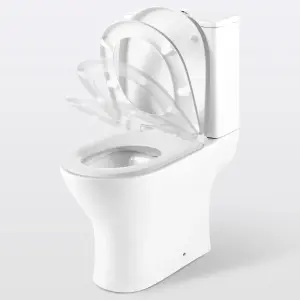 GoodHome Valois White Close-coupled Toilet set with Soft close seat & Exposed cistern