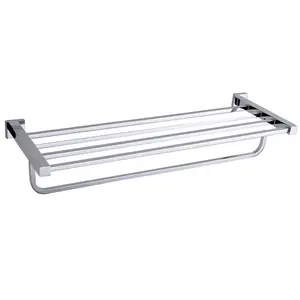 Tate Bathroom Wall Mounted Chrome Towel Shelf