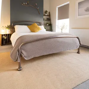 Natural Border Herringbone Jute Area Rug 200x290cm